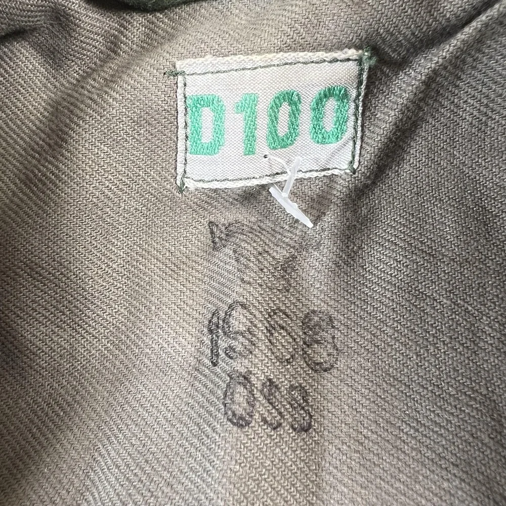 Vintage Swedish Military Field Coat Mens Large Green Canvas Lined 1968 Army